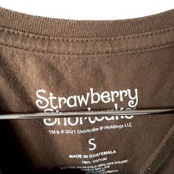 Strawberry Shortcake Cutie Pie Brown Graphic Tee Shirt Top Women's Small - Picture 2 of 4